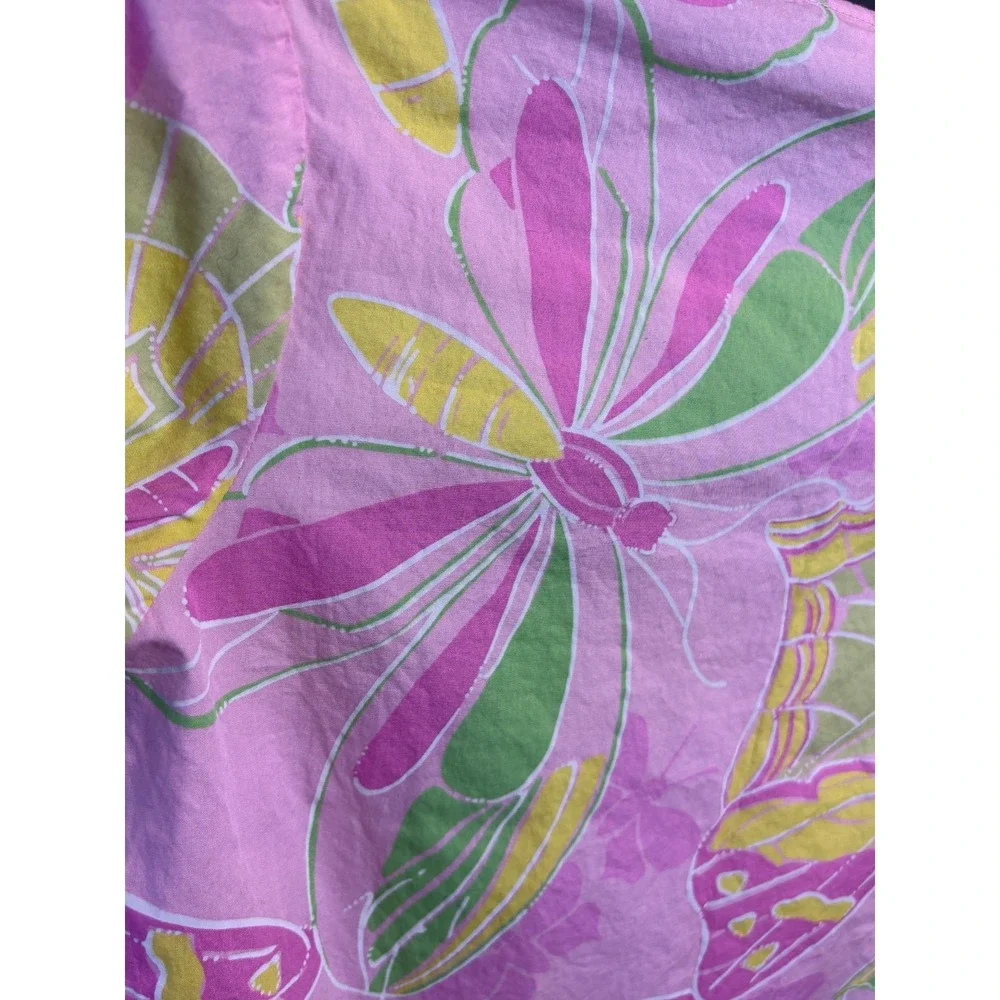 Lilly‎ Pulitzer Girls Butterfly Pink Tunic Dress 100% Cotton Beach Pool Preppy L